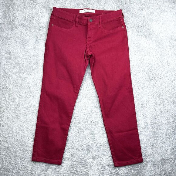 Abercrombie‎ & Fitch Women’s Jeans Red Stretch Skinny Fit Size 6R Casual Denim - Picture 1 of 9